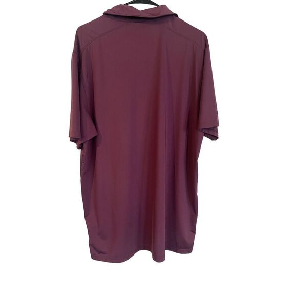 Matte Grey Mens Burgundy High-Low Hem Four-Button Placket Polo Shirt Size XL - Picture 2 of 13